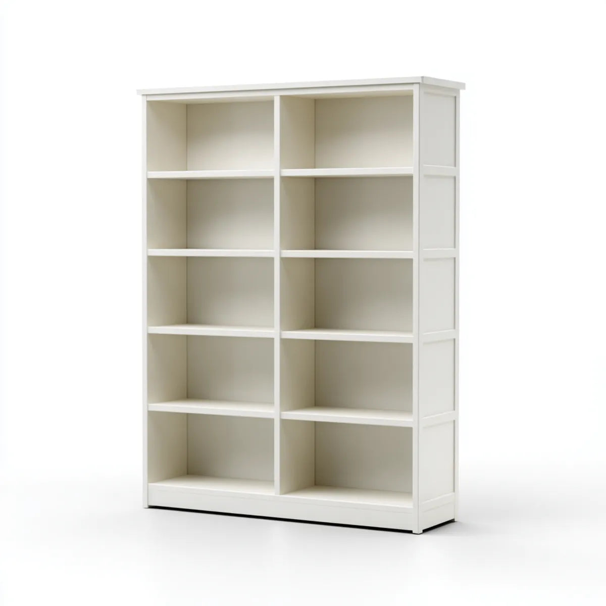 Bibliothèque de bureau blanche en panneaux MDF rectangulaire 100 x 30 x 180 cm avec 10 niches