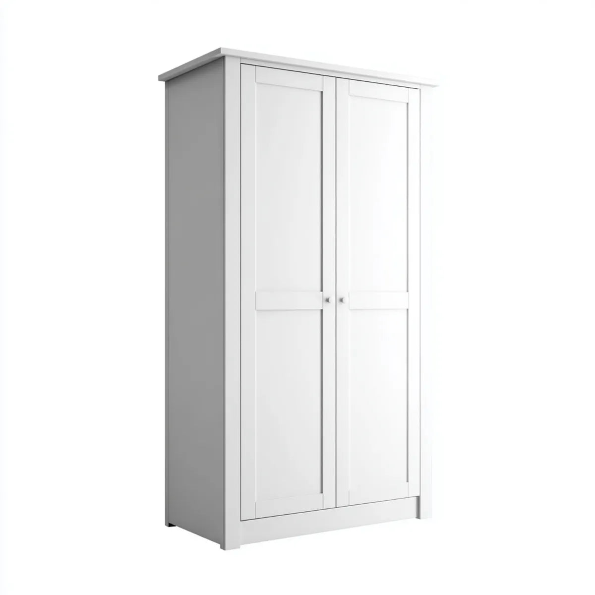Armoire de chambre blanche à 2 portes battantes en MDF 80 x 52 x 180 cm rectangulaire