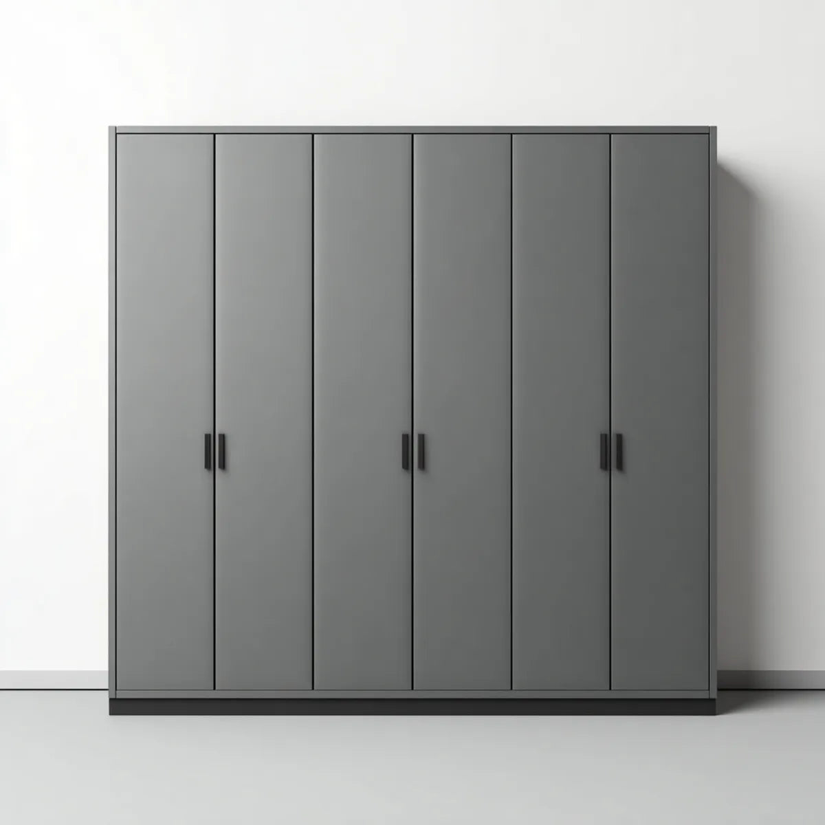 Armoire de chambre 6 portes battantes gris anthracite en panneaux de particules mélaminés 240 x 60 x 200 cm