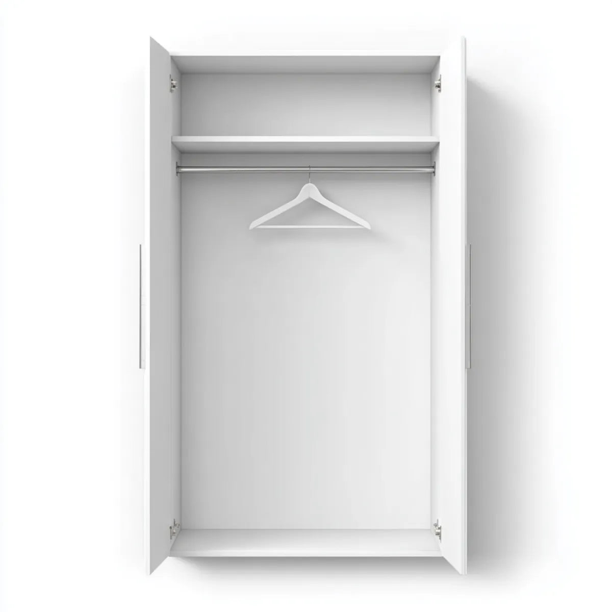 Armoire penderie 2 portes blanche 80 x 52 x 180 cm en panneaux de particules rectangulaire