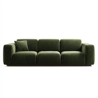 Canapé droit 3 places vert olive en polyester