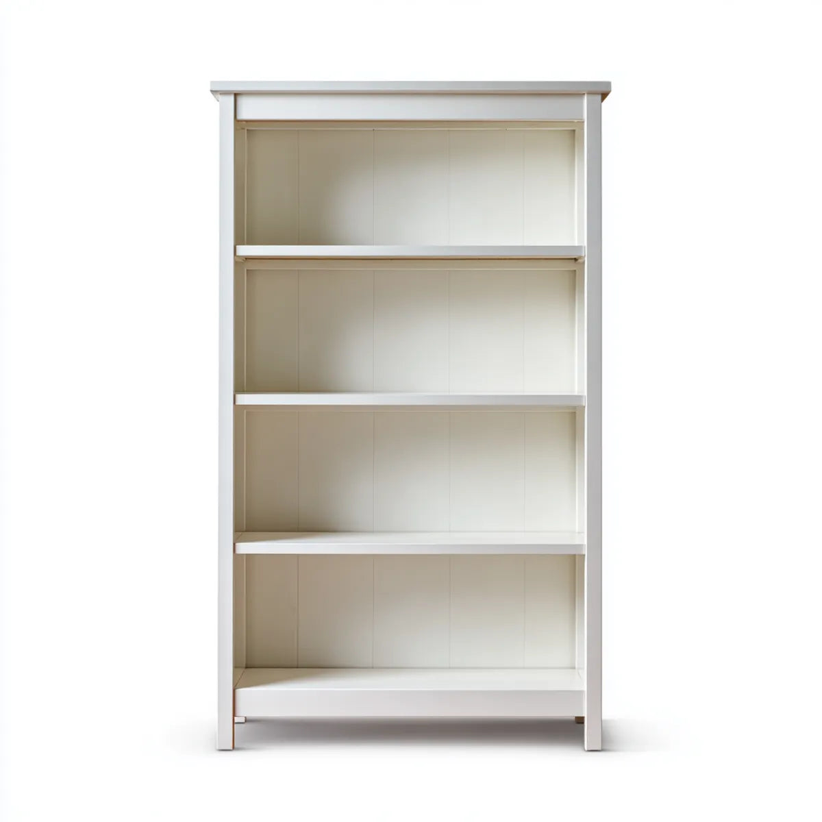 Bibliothèque blanche en pin massif rectangulaire 80 x 30 x 180 cm à 4 étagères