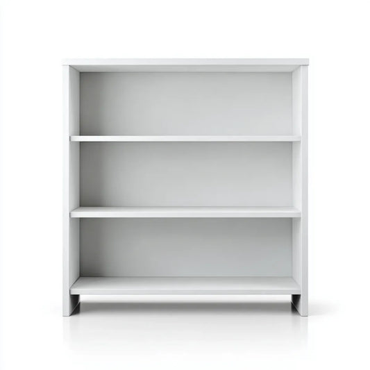Bibliothèque de bureau blanche 80 x 30 x 120 cm en panneaux de particules mélaminés rectangulaire